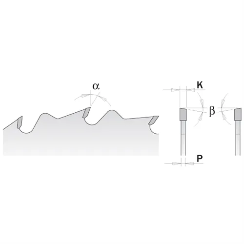 CMT Industrial Rozmietací kotúč s vyhadzovacím zubom, zosilnený - D350x4,2 d30 Z26+4 MEC HW