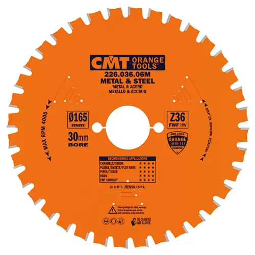 CMT Industrial Pílový kotúč na železo - D165x1,6 d30 Z36 HW