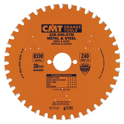 CMT Industrial Pílový kotúč na železo - D190x2,0 d30 Z40 HW