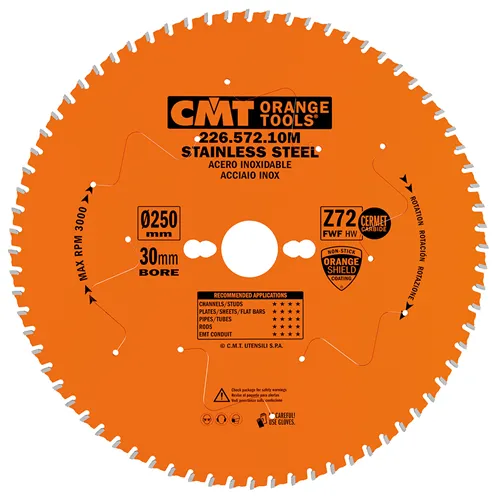 CMT XTreme Pílový kotúč na nehrdzavejúcu oceľ - D250x2,2 d30 Z72 HW