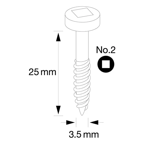 IGM Pocket Hole Skrutky - 3,5x25mm, jemný závit, válcová hlava, 500 ks