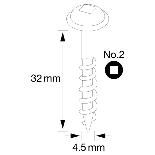 IGM Pocket Hole Skrutky - 4,5x32mm, hrubý závit, talířová hlava, 300 ks