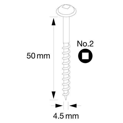 IGM Pocket Hole Skrutky - 4,5x50mm, hrubý závit, talířová hlava, 150 ks