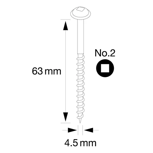 IGM Pocket Hole Skrutky - 4,5x63mm, hrubý závit, talířová hlava, 100 ks