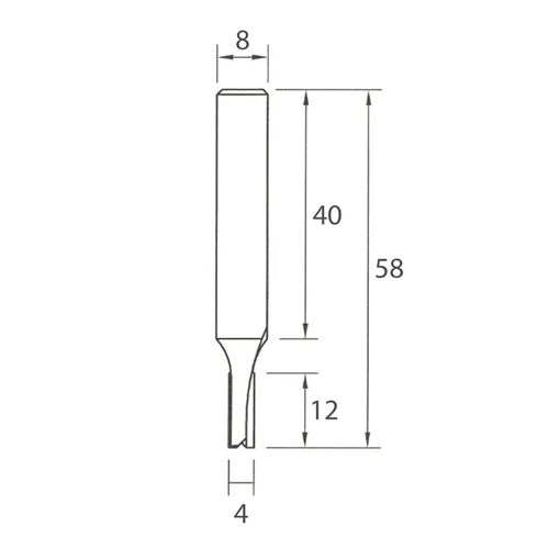 IGM M100 Drážkovacia fréza - D4x12 L58 S=8 HW