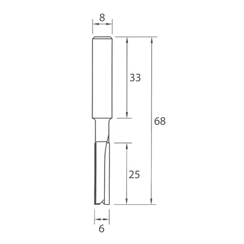 IGM M100 Drážkovacia fréza - D6x25 L68 S=8 HW