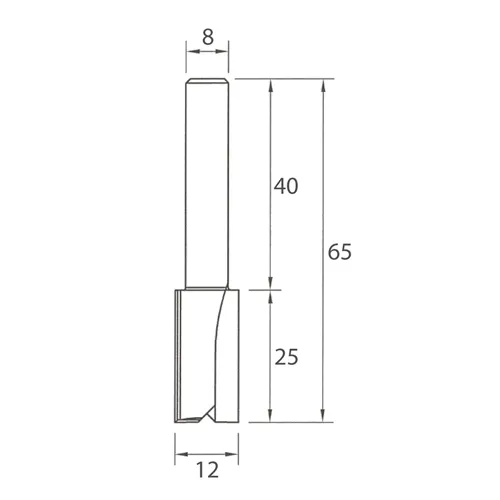 IGM M100 Drážkovacia fréza - D12x25 L65 S=8 HW