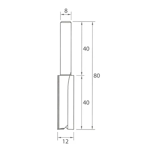 IGM M100 Drážkovacia fréza - D12x40 L80 S=8 HW