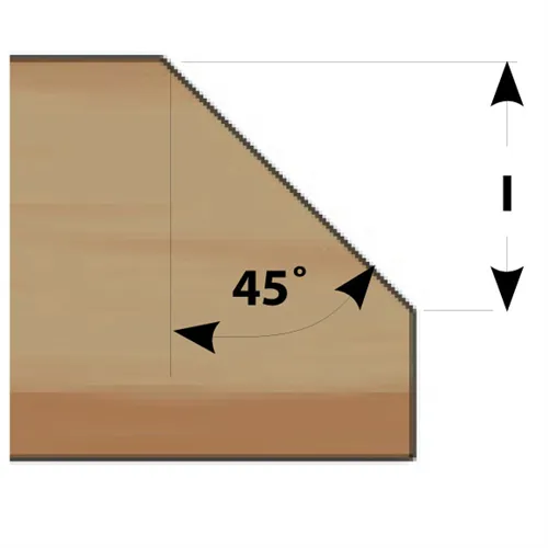 IGM M109 Uhlová fréza s ložiskom - 45° D32,2x11,34 L62 S=8 HW