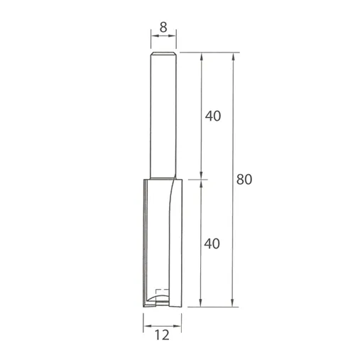 IGM M110 Drážkovacia fréza so zavrtávacím zubom - D12x40 L80 S=8 HW