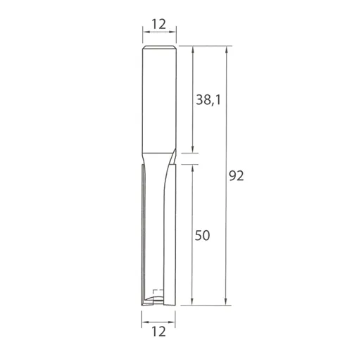 IGM M110 Drážkovacia fréza so zavrtávacím zubom - D12x50 L92 S=12 HW