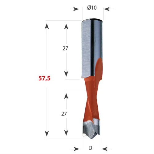 CMT 310 Xtreme Vrták kolíkovací nepriechodzí S10 L57,5 HW, D8x27 S=10x27 L57,5 L (Rozbalený)