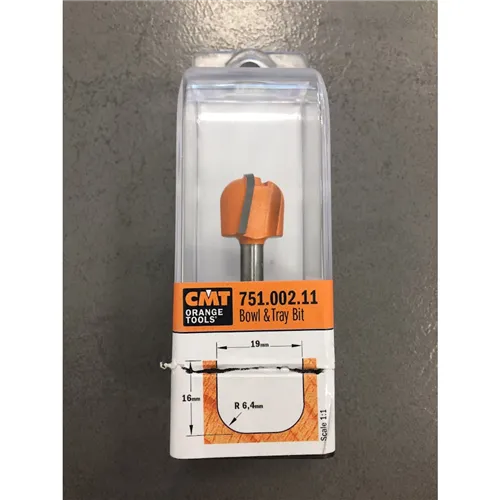 CMT Žliabková fréza, R6,4 D19x16 S=6 HW (Rozbalený)