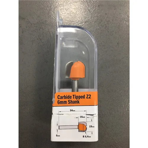 CMT Žliabková fréza, R6,4 D19x16 S=6 HW (Rozbalený)