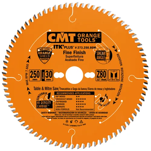 CMT ITK Ultra tenký kotúč pre priečne finálne rezy, D250x2,4 d30 Z80 HW (Rozbalený)