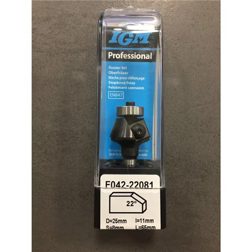 IGM F042 Uhlová žiletková fréza HW, 22° D25x11 L65 S=8 (Tovar bol použitý)