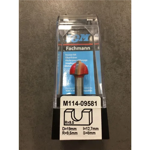 IGM M114 Čelná vypuklá fréza, R9,5 D19x12,7 L53 S=8 HW (Tovar bol použitý)