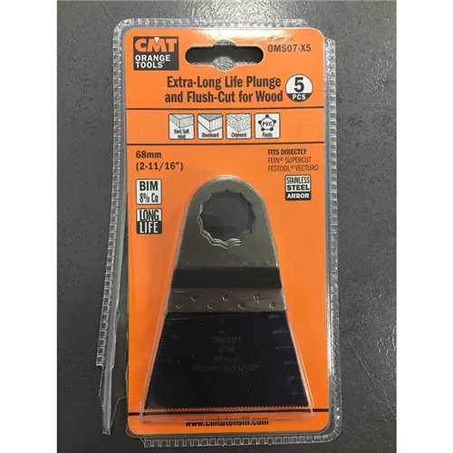 CMT Ponorný pílový list s predĺženou životnosťou BIM, na drevo, 68mm, sada 5 ks, pre Fein, Festool (Rozbalený)