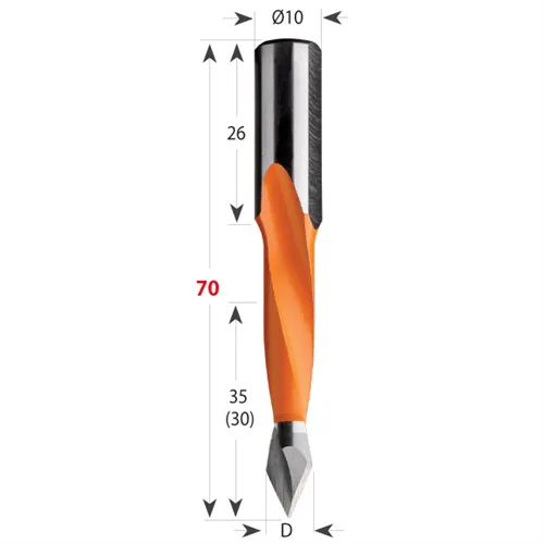 CMT 314 Vrták kolíkovací priechodzí S10 L70 HW, D5x35 S=10x26 L70 L (Rozbalený)