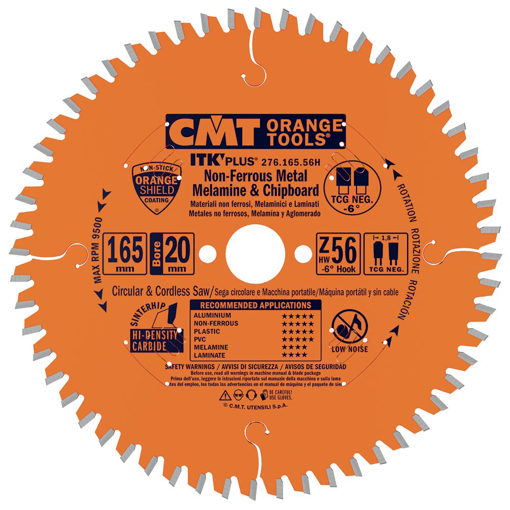 CMT ITK Ultra tenký kotúč na lamino, plast a neželezné kovy - D168x1,8 d20 Z52 HW 276.168.52H