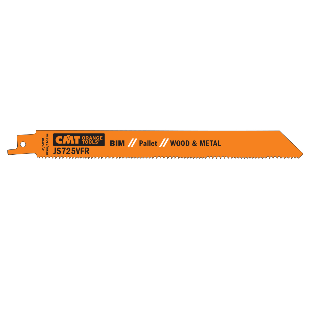 CMT Pílový list do chvostovej píly BIM Pallet Wood-Metal 725 VFR - L200, I180, TPI8-12 (bal 5ks) C-JS725VFR-5