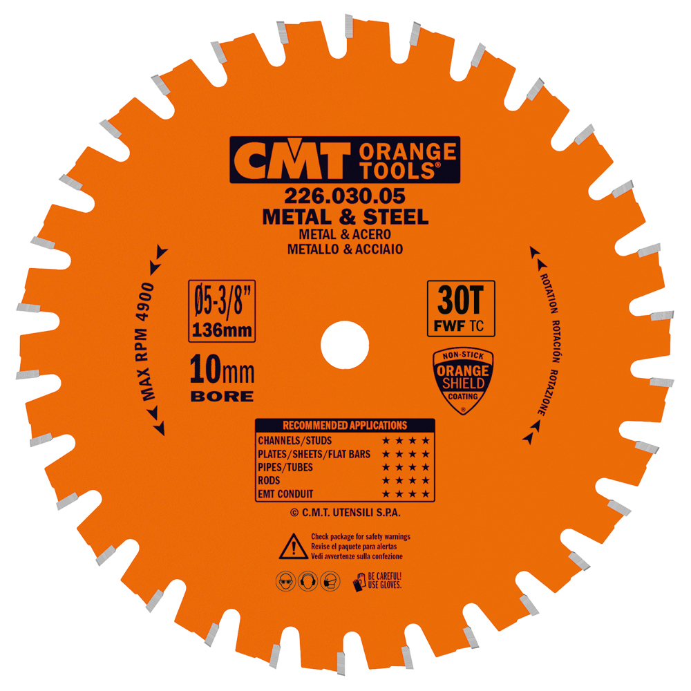 CMT Industrial Pílový kotúč na železo - D136x1,5 d10 Z30 HW C22603005