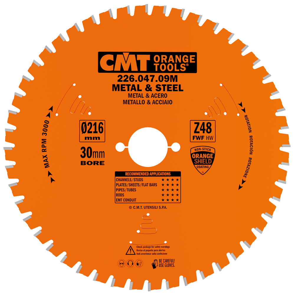 CMT Industrial Pílový kotúč na železo - D216x2,2 d30 Z48 HW C22604709M
