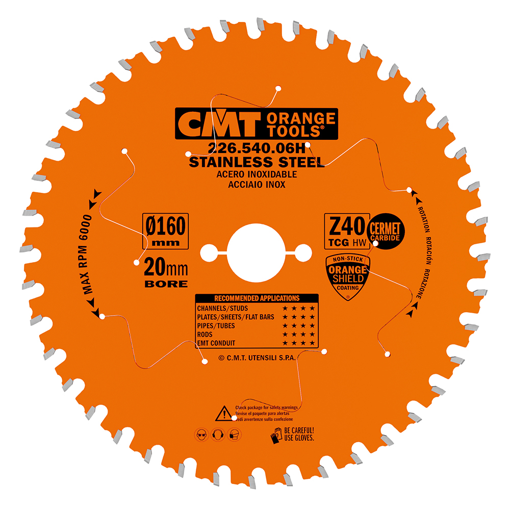 CMT XTreme Pílový kotúč na nehrdzavejúcu oceľ - D160x1,8 d20 Z40 HW C22654006H