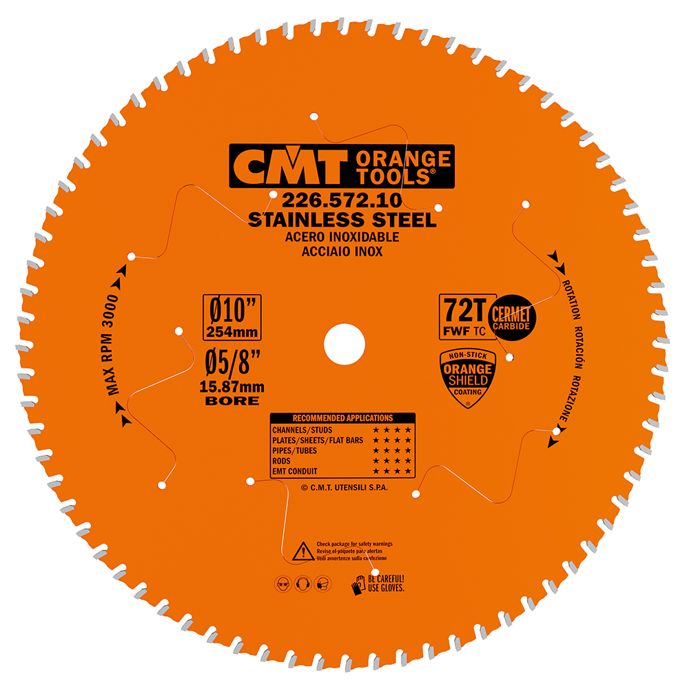 CMT XTreme Pílový kotúč na nehrdzavejúcu oceľ - D254x2,2 d15,8 Z72 HW C22657210