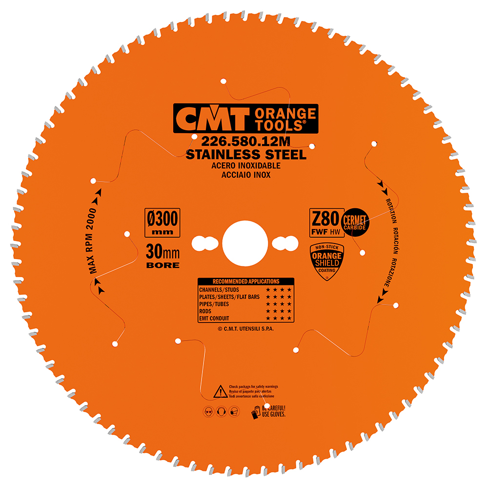 CMT XTreme Pílový kotúč na nehrdzavejúcu oceľ - D300x2,2 d30 Z80 HW C22658012M