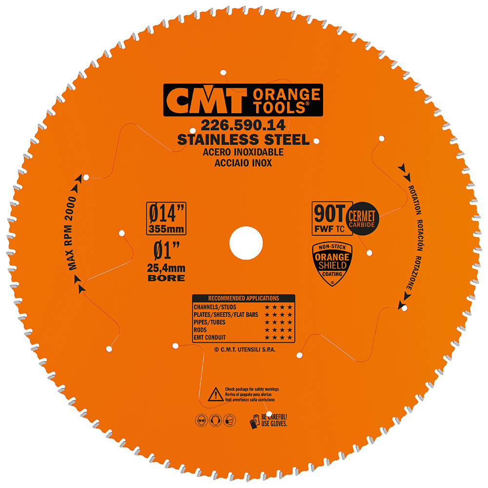CMT XTreme Pílový kotúč na nehrdzavejúcu oceľ - D355x2,2 d25,4 Z90 HW C22659014