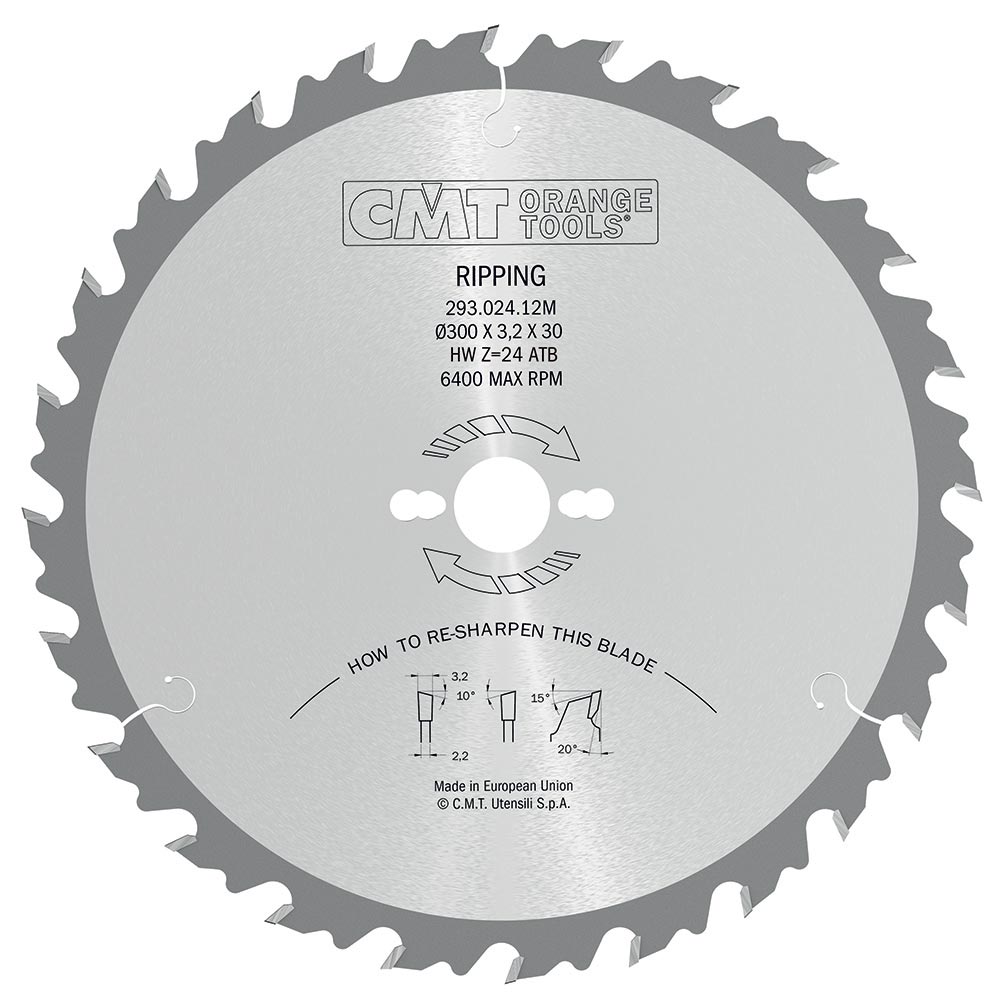 CMT Industrial Pílový kotúč pre pozdĺžne rezy - D300x3,2 d30 Z24 HW C29302412M