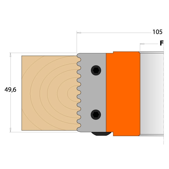 CMT Nôž pre C694008 - pár žiletiek 49,6x11,9x1,5mm C69500801