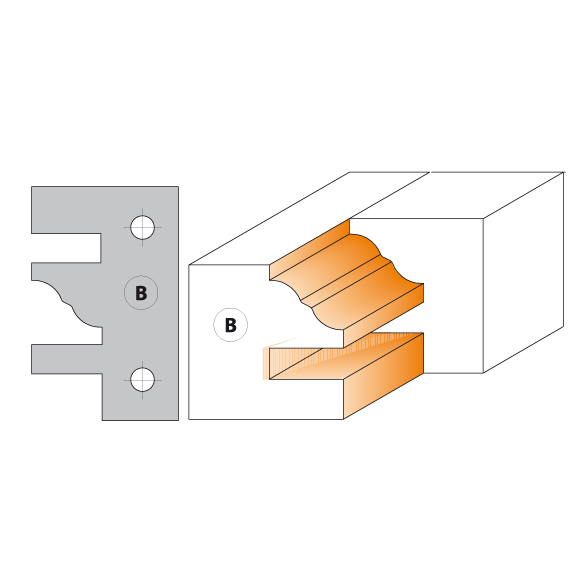 CMT Nôž pre C694014 - pár žiletiek Profil B 40x24,5x2mm C695014B