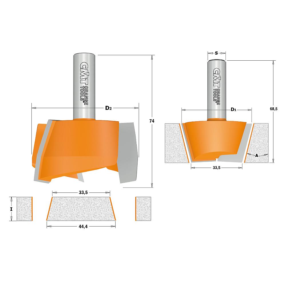 CMT C981 Sada vyspravovacia na CORIAN 2ks, S=12mm, D=47,5mm C98154111