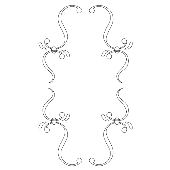 CMT Šablóna na ornamenty na kuchynské dvierka KASKADA 365x210mm CRCS-305