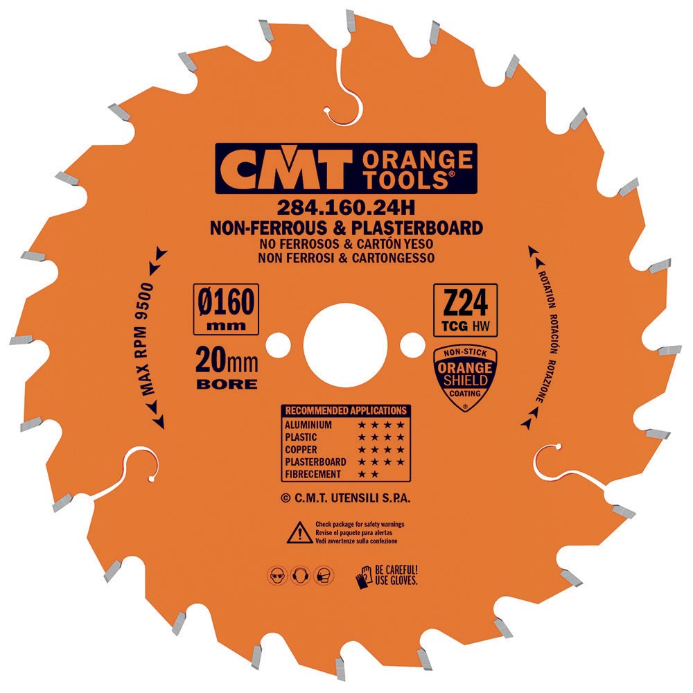 CMT Orange Pílový kotúč na neželezné kovy a plasty - D160x2,2 d20 Z24 HW 284.160.24H