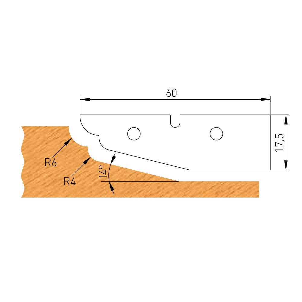 IGM Profilový nôž C 60x17,5x2mm pre F632-182 F632-091131