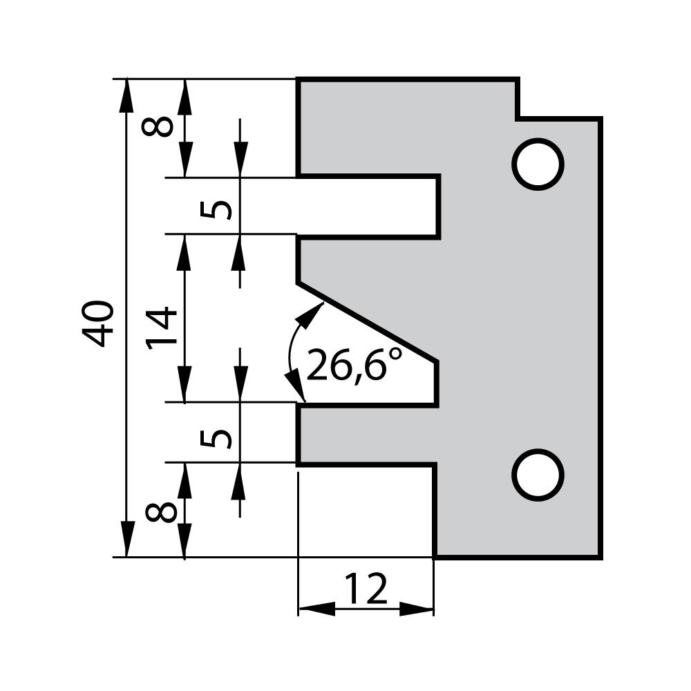 IGM Profilový nôž pre 641 - Profil C, 40x26x2mm F641-90400